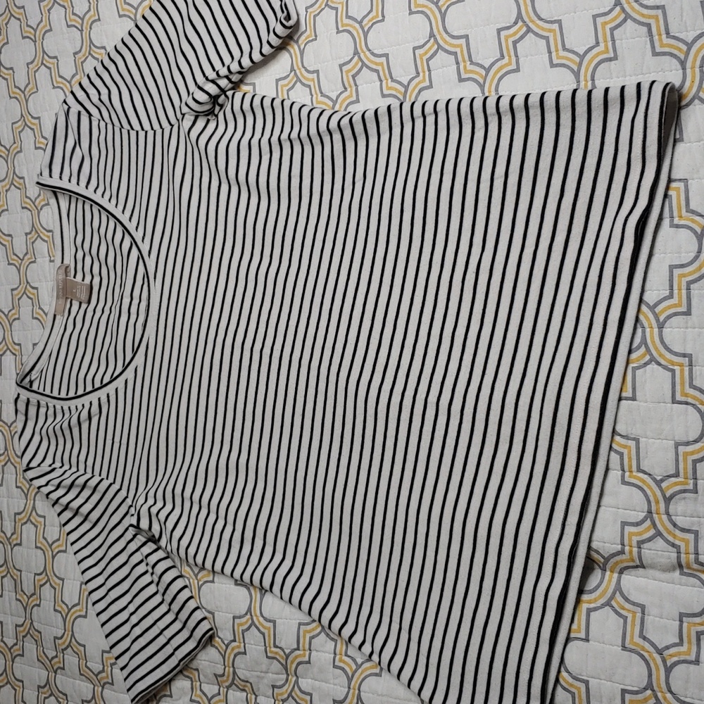 Banana Republic Striped Black and White Top